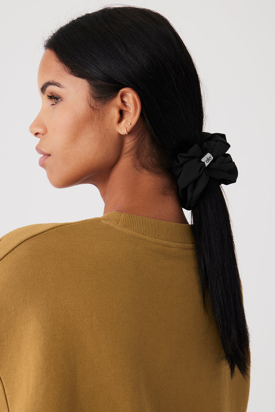 Alternative view of Bead It Oversized Scrunchie   Black