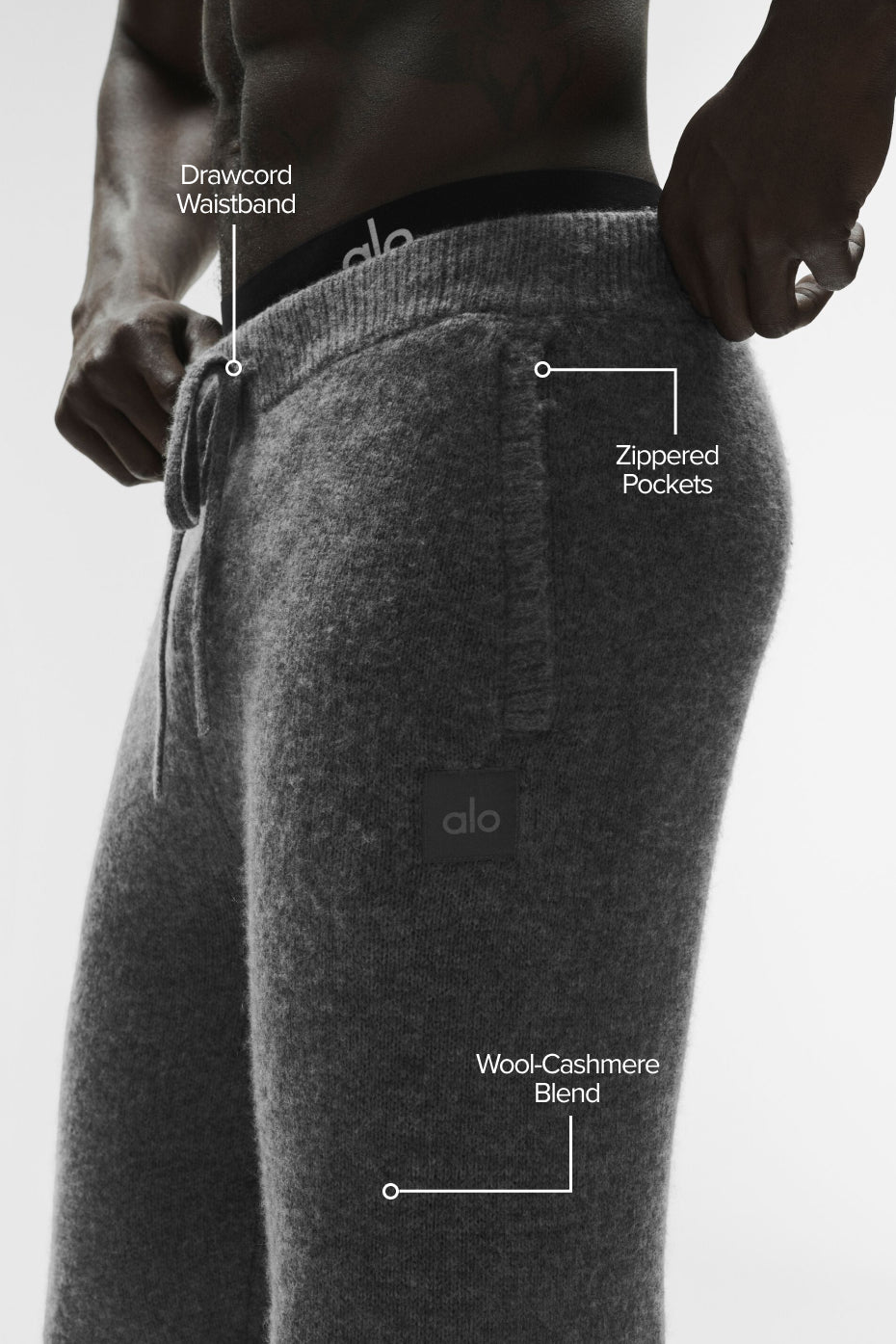 Alternative view of Wool Cashmere New Class Sweatpant   Platinum Grey
