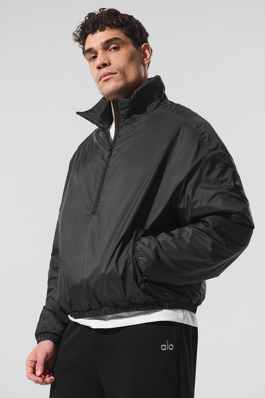 Latitude Light Weight 1/2 Zip Pullover Jacket   Black