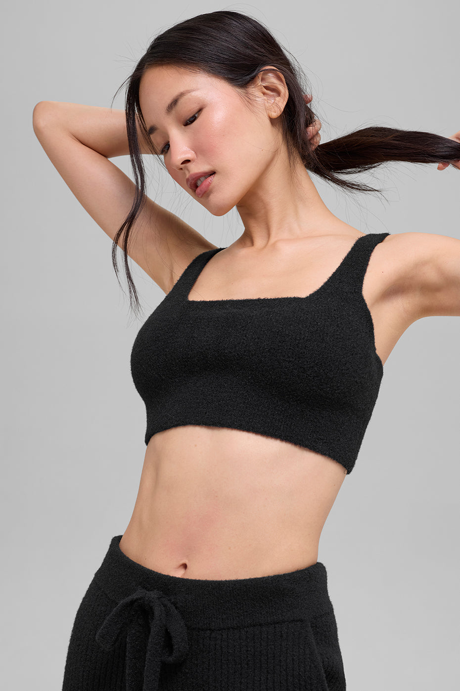 Snuggle Up Sweater Bra   Black