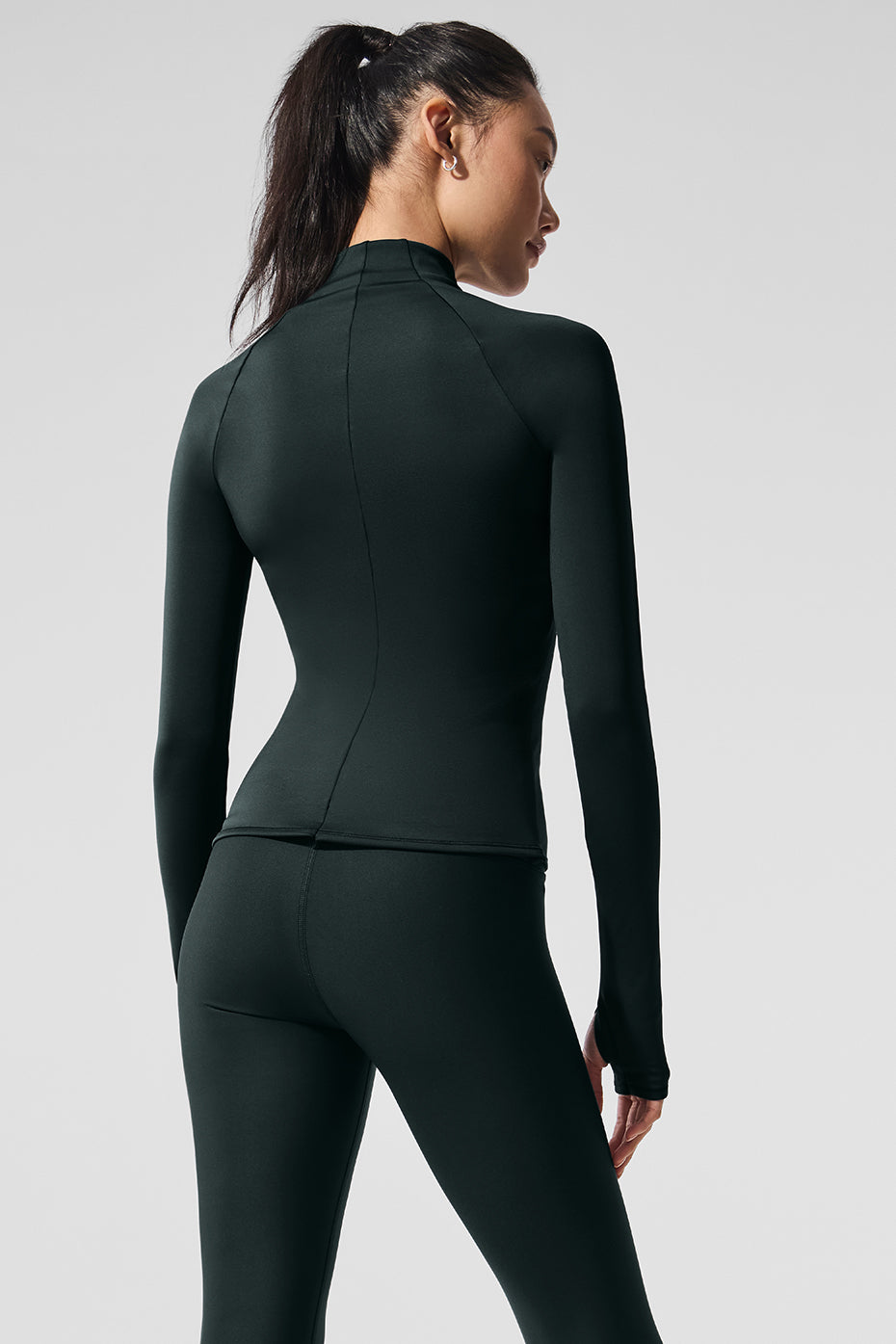 Alternative view of Airlift Winter Warm 1/4 Zip Long Sleeve   Charcoal Green