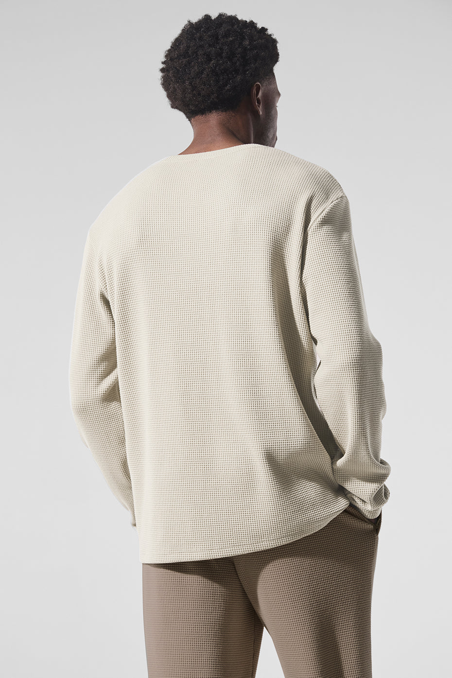 Alternative view of Elevate Waffle Long Sleeve Crew   Bone