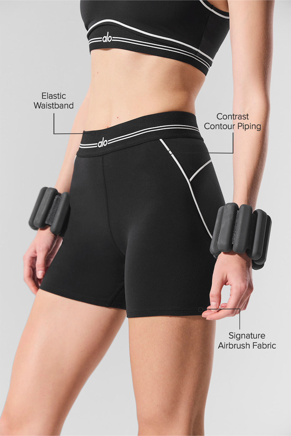 Alternative view of 4" Airbrush High Waist Heart Throb Short   Black/White
