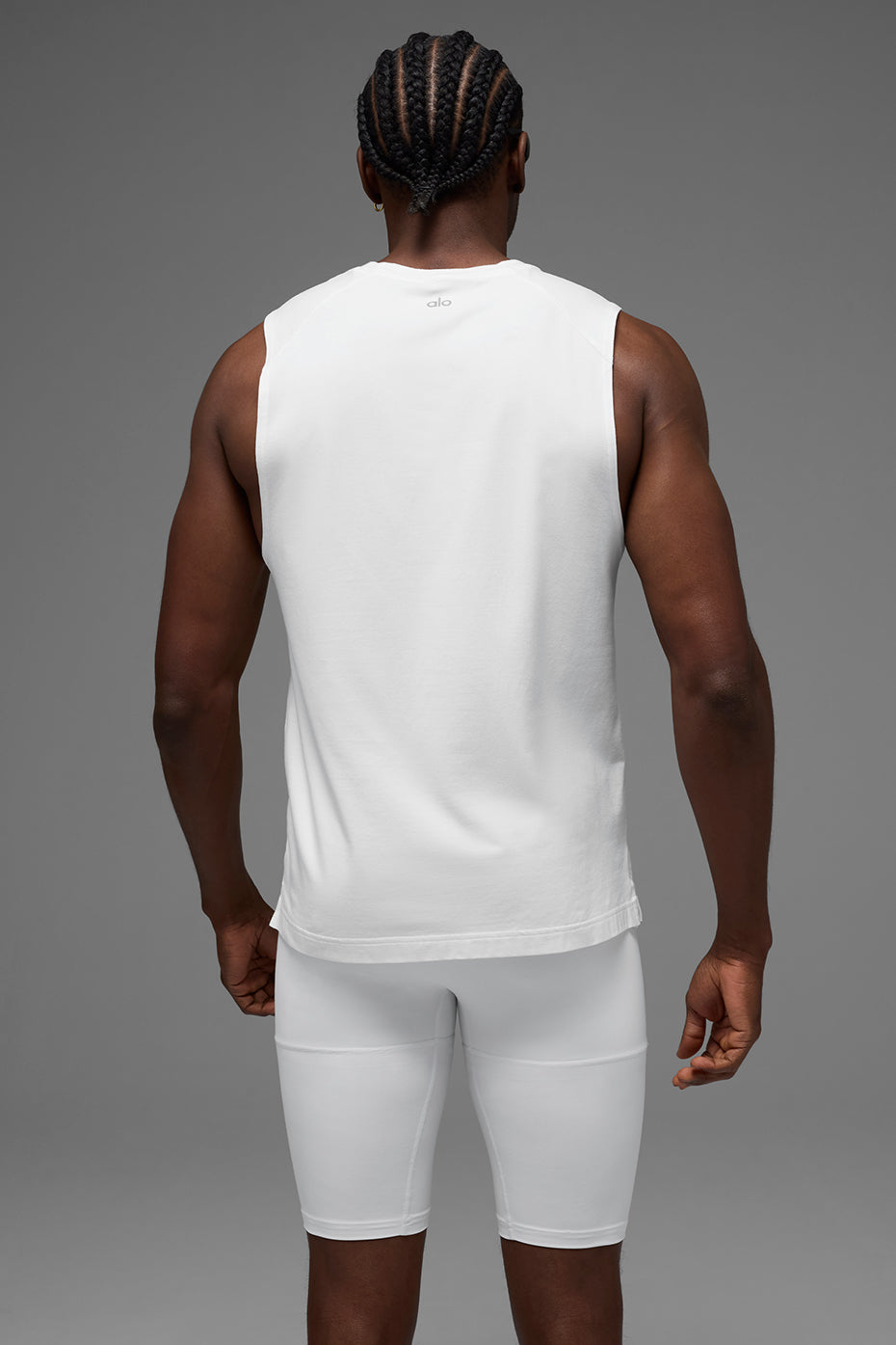 Alternative view of ALO Vapor Muscle Tank   White