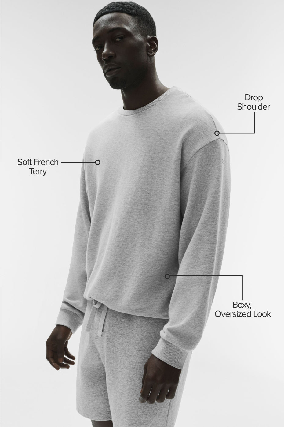 Alternative view of Chill Crew Neck Pullover   Athletic Heather Grey