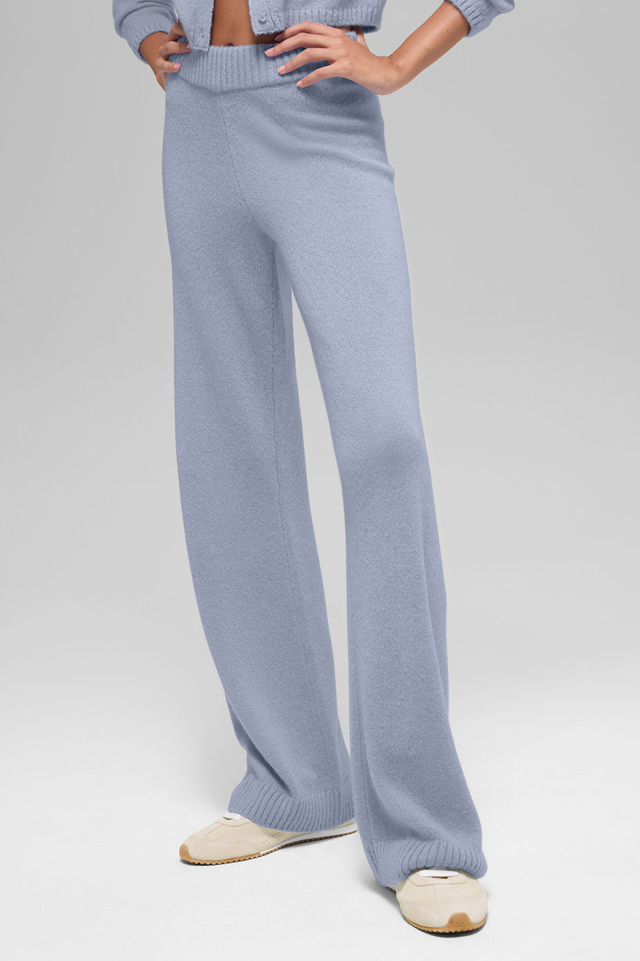 Wool Cashmere High Waist New Class Wide Leg Pant   Winter Frost