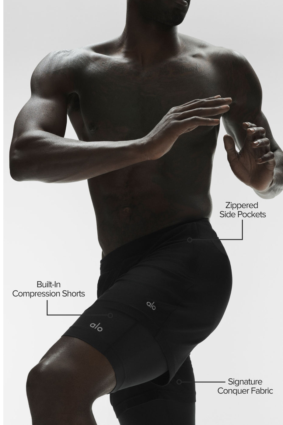 Alternative view of Conquer React 2 In 1 Performance Short   Black/Black