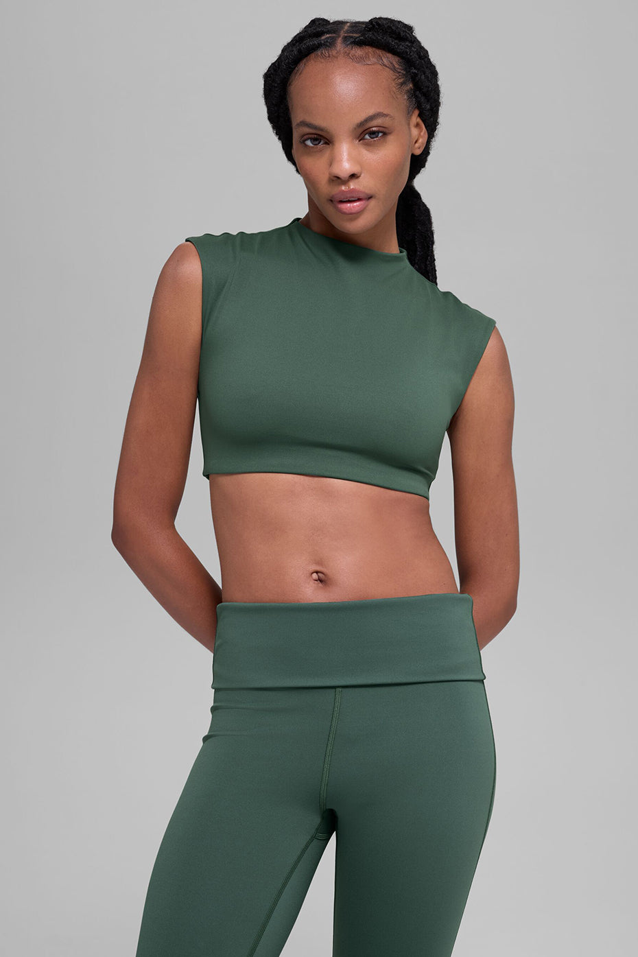 Alternative view of ALO Softsculpt Capped Out Short Sleeve   Clover Green
