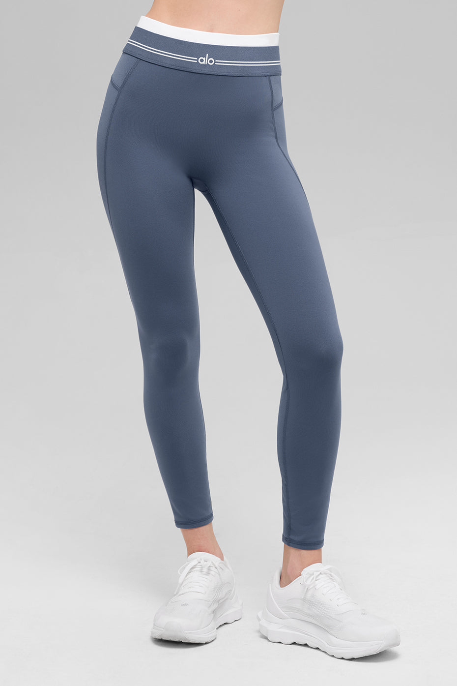 Alternative view of Airbrush High Waist 7/8 Better Together Legging   Bluestone/White
