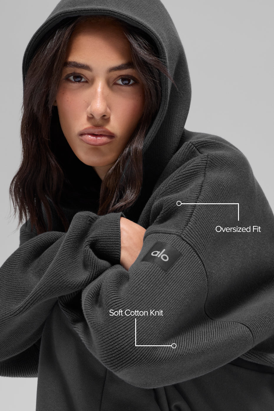 Alternative view of Scholar Hooded Sweater   Anthracite