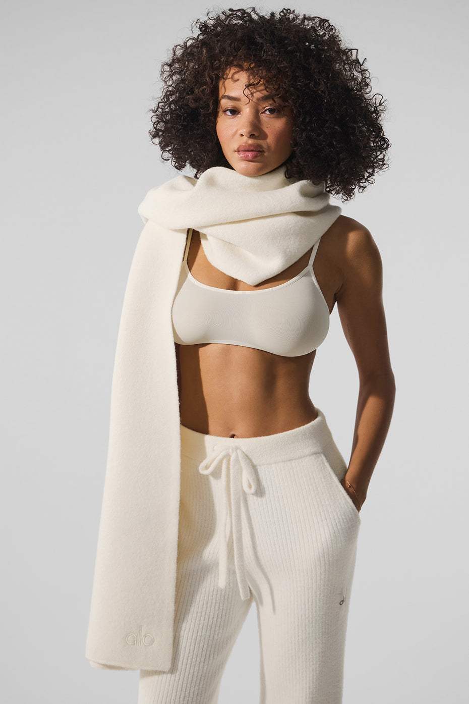 Merino Wool Oversized Scarf   Ivory