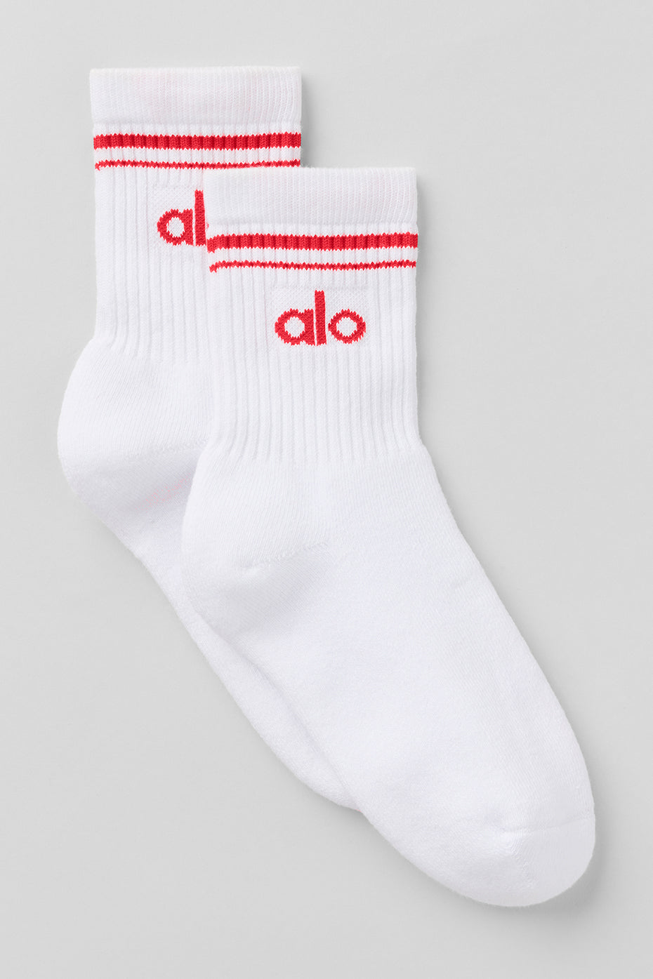 Unisex Half Crew Throwback Sock   White/Bright Red