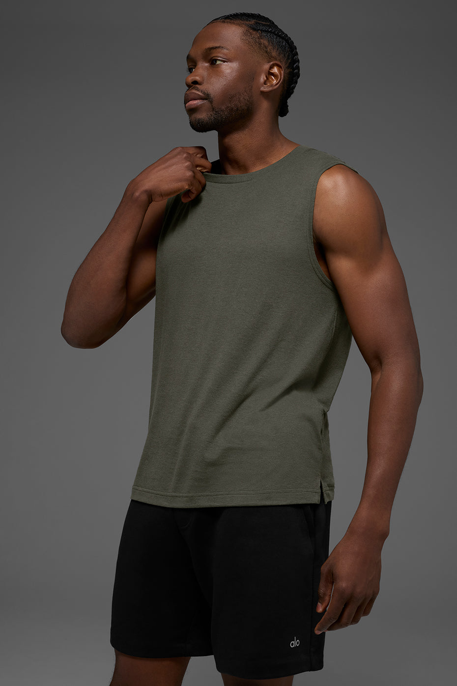 The Triumph Muscle Tank   Stealth Green