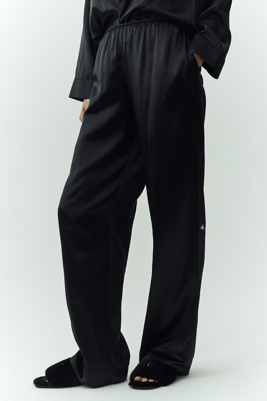 Alternative view of Silk Luminous Pant (Long)   Black