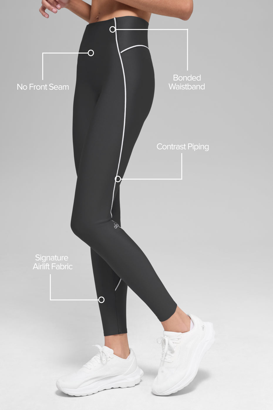 Alternative view of Airlift High Waist Haven Legging   Anthracite/White