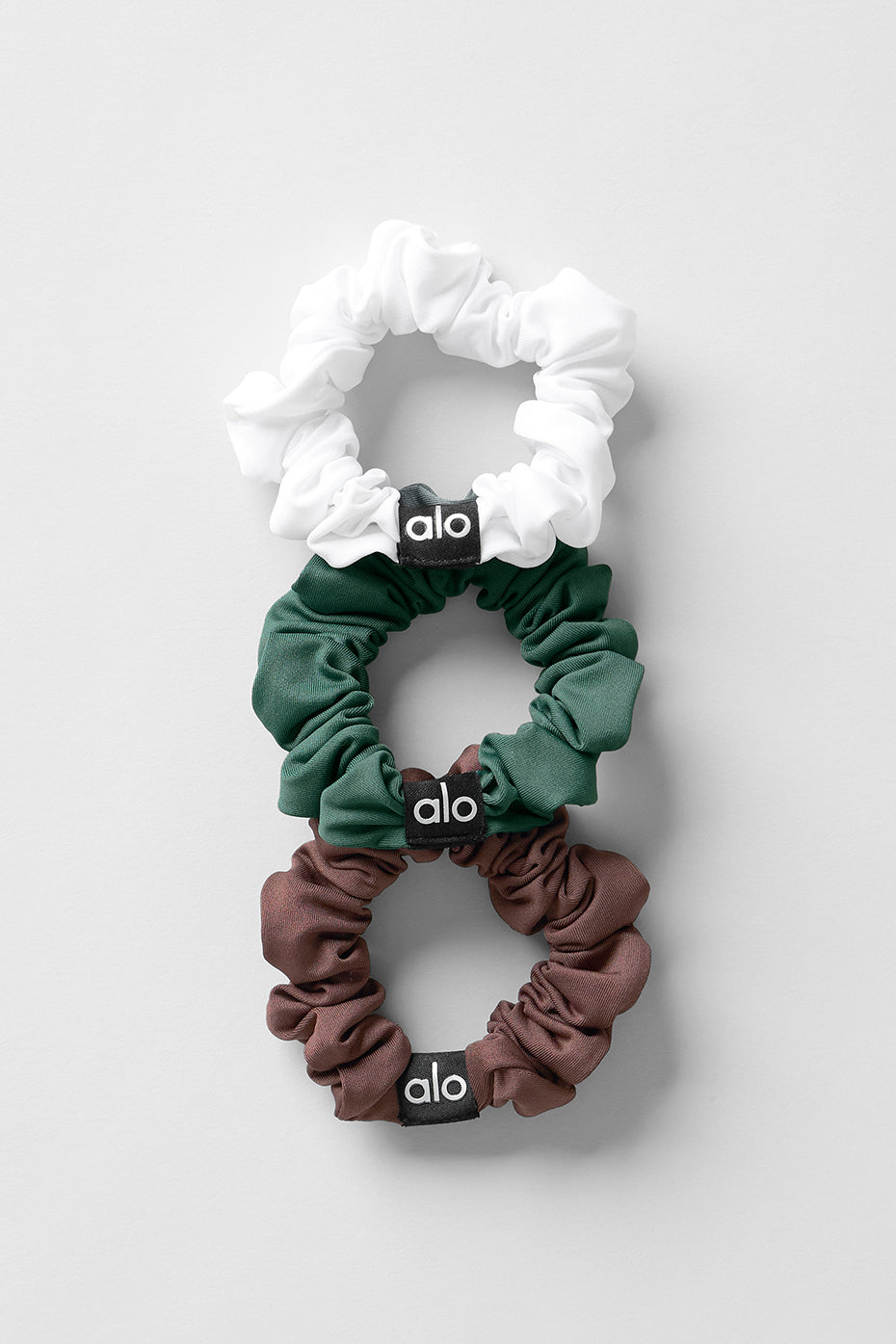 Fresh Mini Scrunchie 3 Pack   Brownstone/White/Clover Green