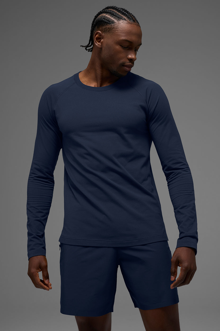 ALO Vapor Crewneck Long Sleeve   Navy