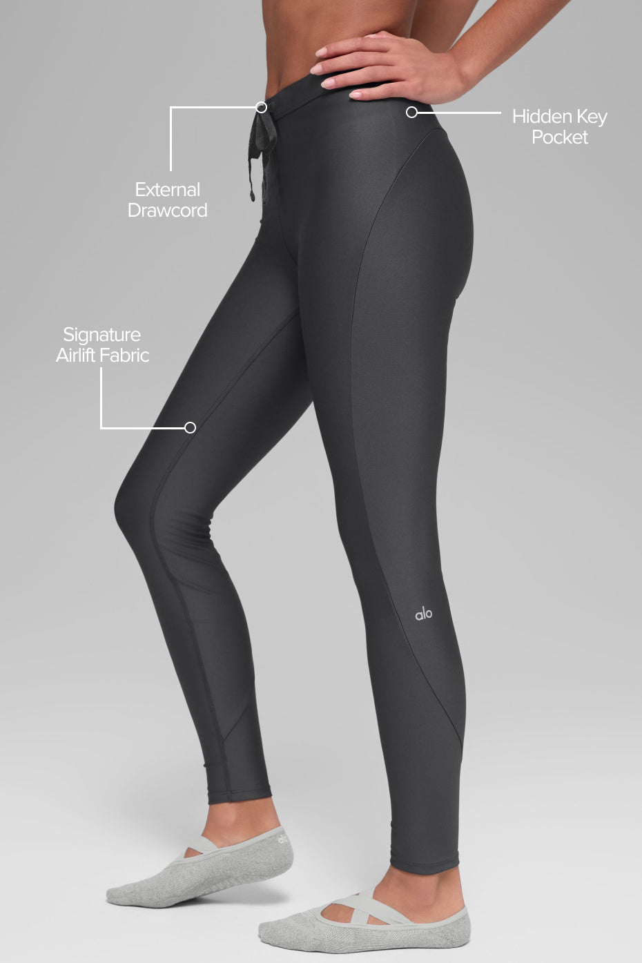 Alternative view of Airlift High Waist Light Speed Legging   Anthracite