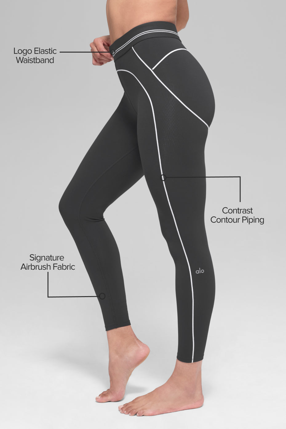 Alternative view of Airbrush High Waist 7/8 Heart Throb Legging   Anthracite/White