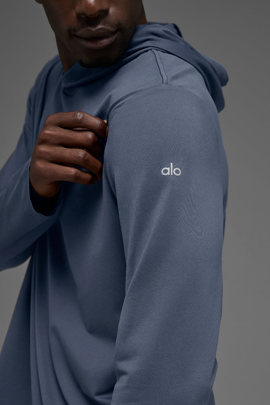 Alternative view of Conquer Reform Long Sleeve With Hood   Bluestone
