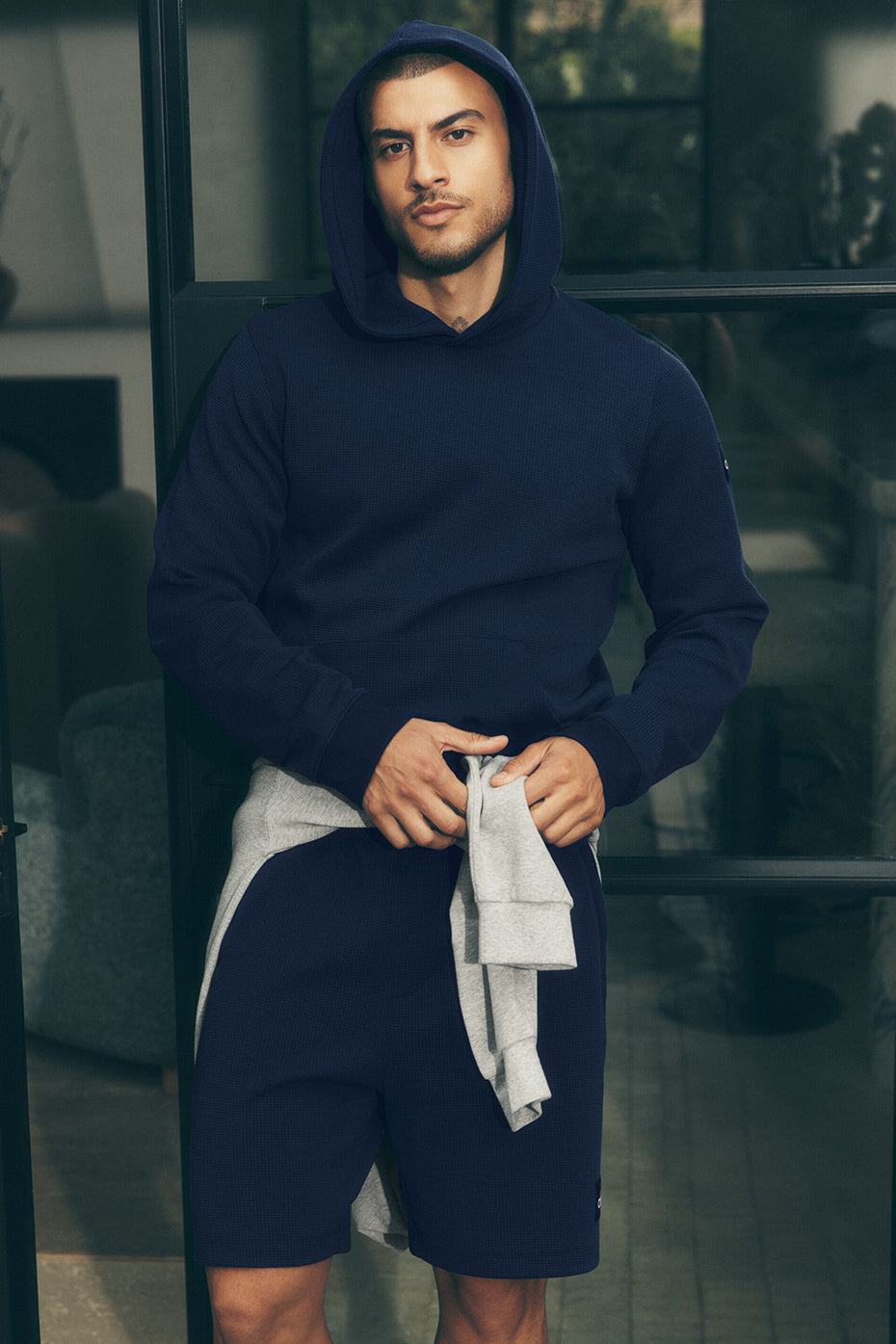 7" Waffle Lounge Short   Navy