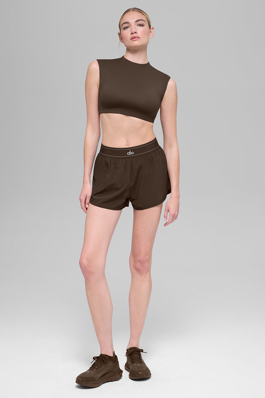 ALO Softsculpt Capped Out Short Sleeve   Espresso
