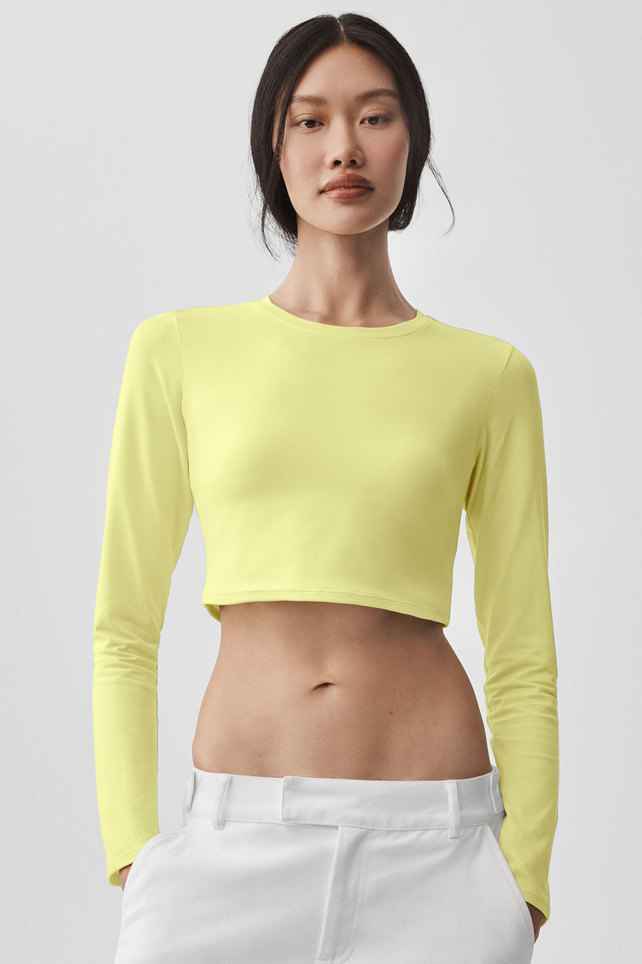 Alosoft Crop Finesse Long Sleeve   Sunshine