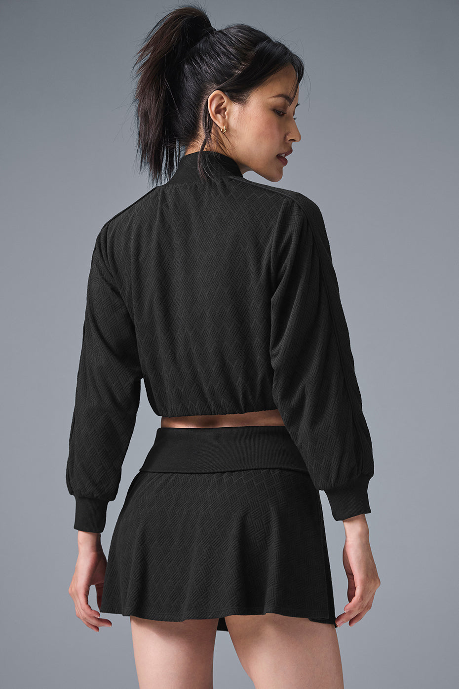 Alternative view of Cropped Doubles Only Full Zip Jacket   Black