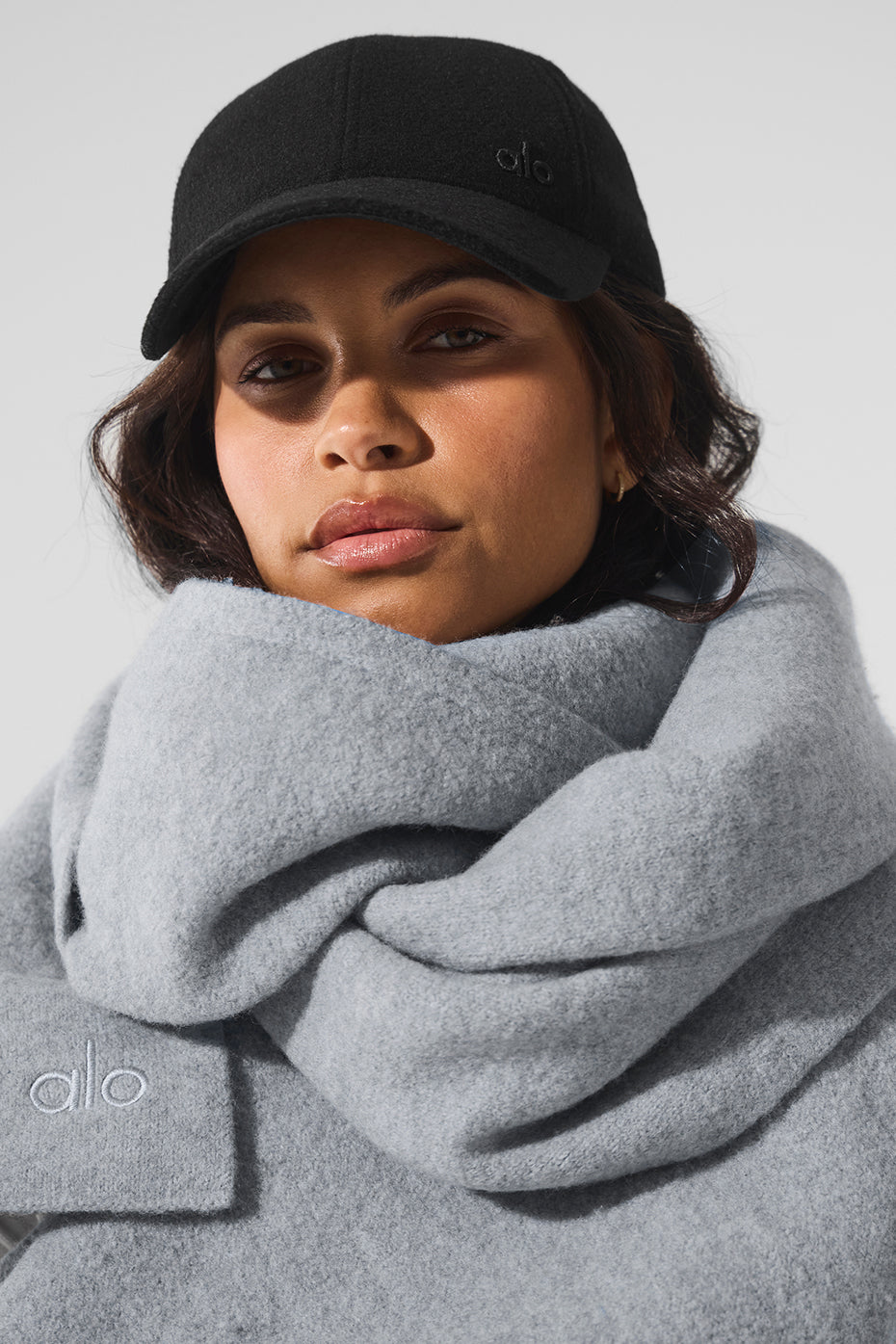 Merino Wool Oversized Scarf   Hazy Heather Grey