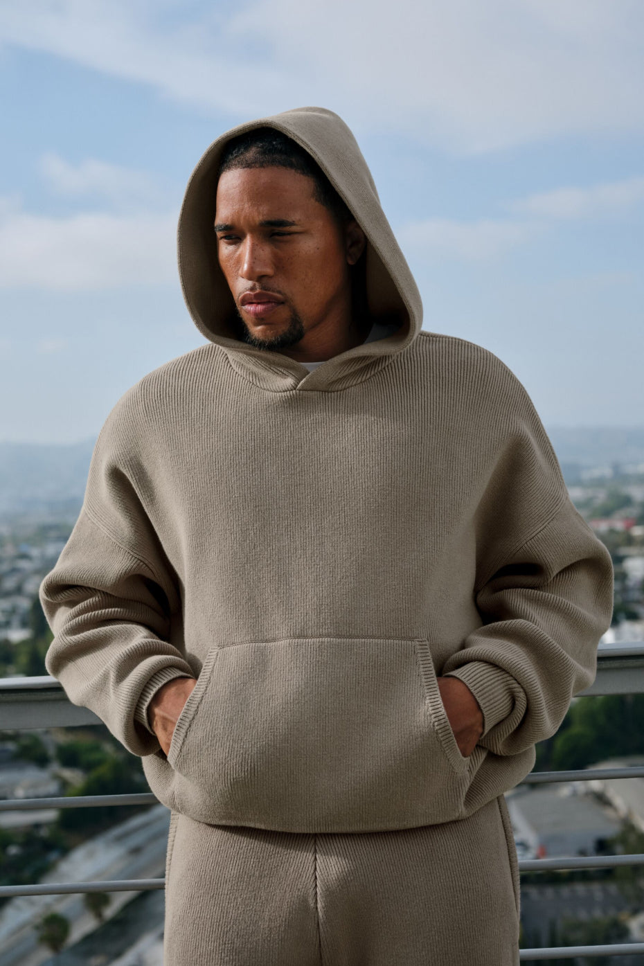 Scholar Hooded Sweater   Light Cocoa
