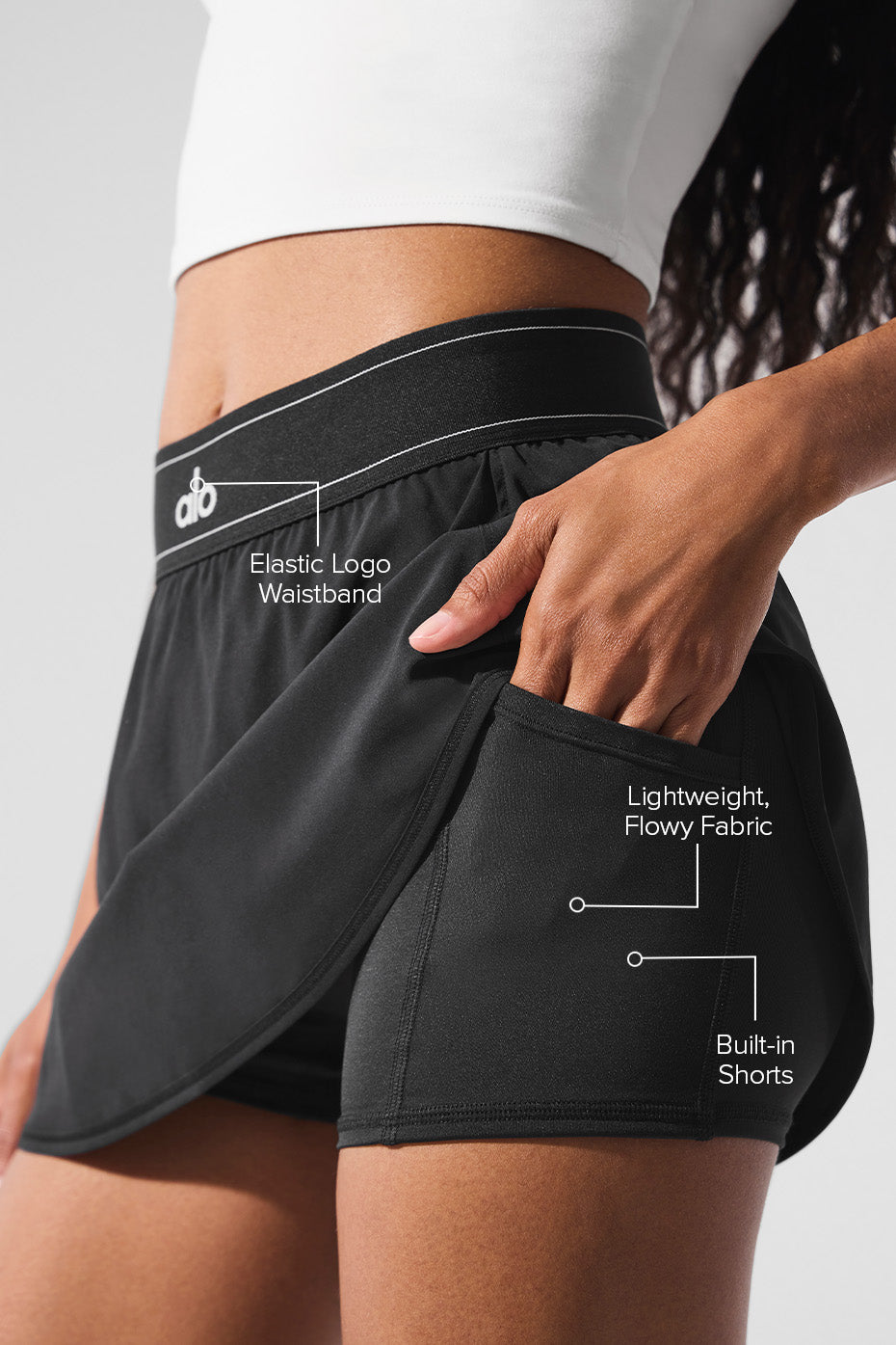 Alternative view of Match Point Tennis Skirt   Black