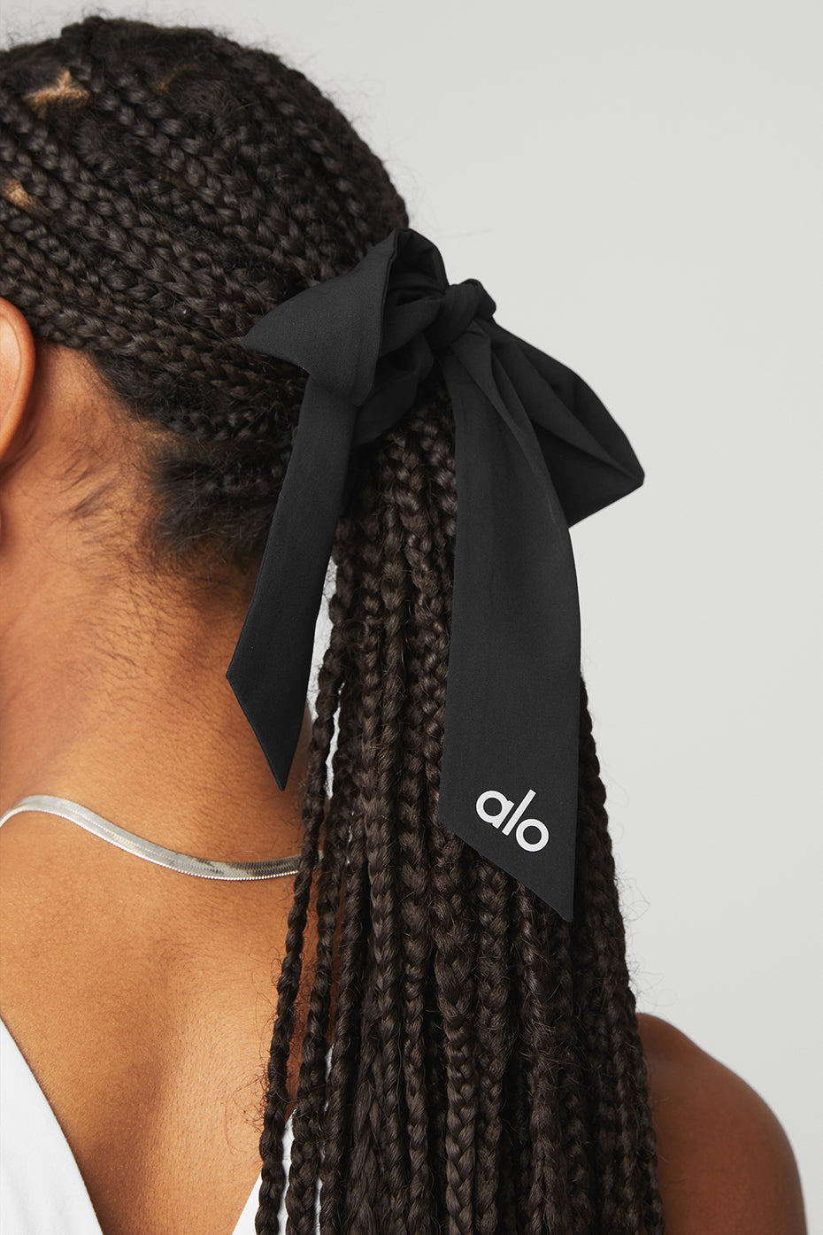 Alternative view of Love Knots Tie Scrunchie   Black