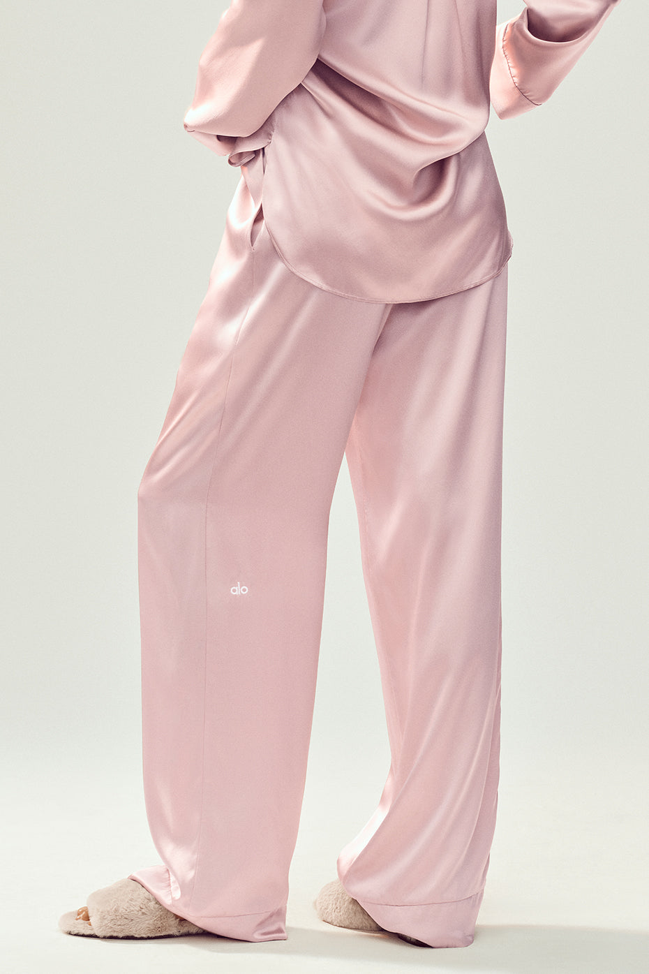 Alternative view of Silk Luminous Pant (Long)   Pink Champagne