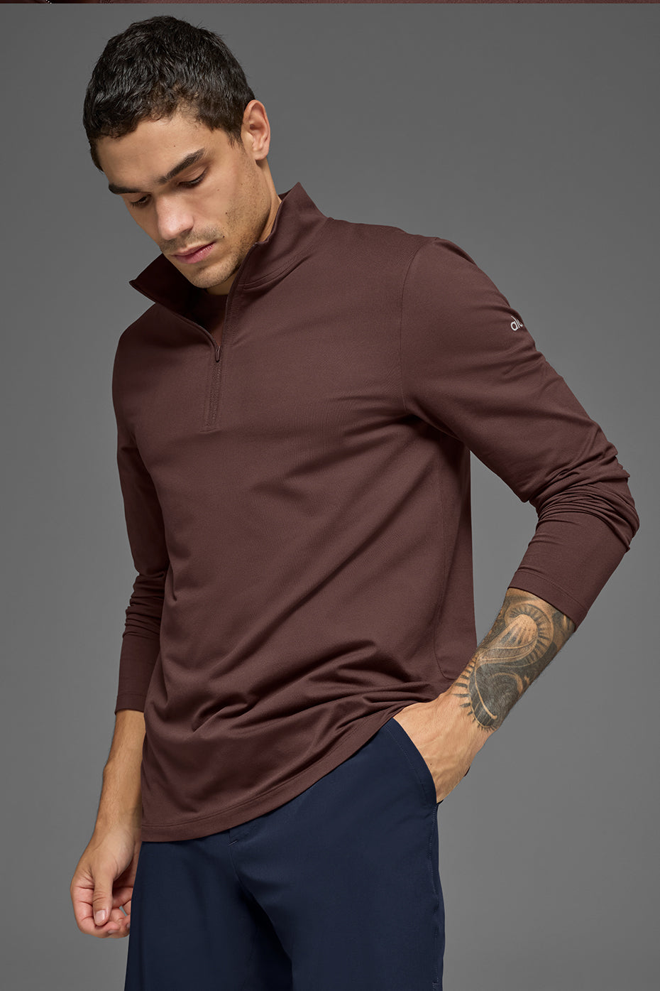 Alternative view of Conquer 1/4 Zip Reform Long Sleeve   Brownstone