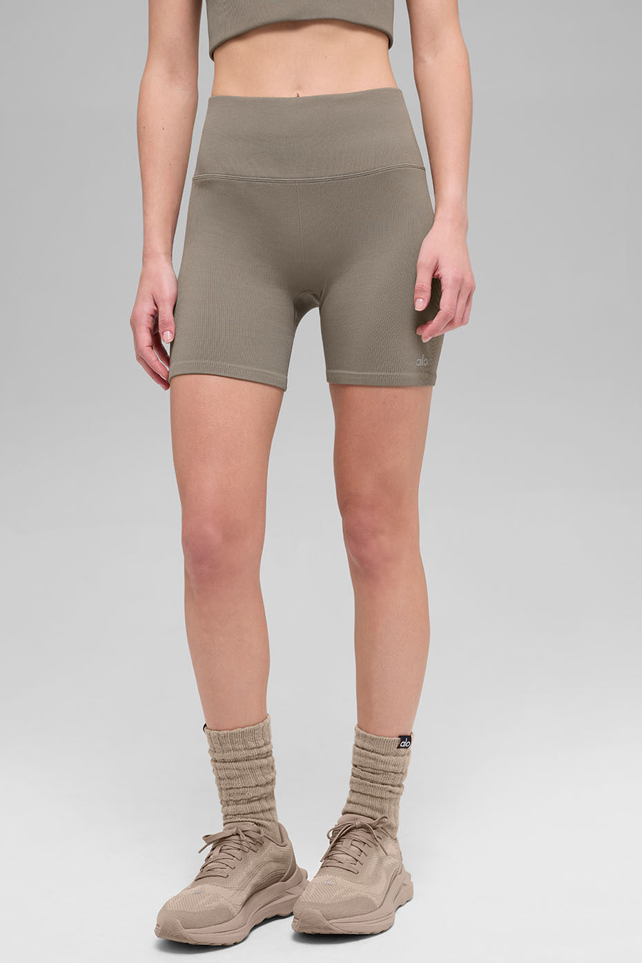 Alternative view of 5" Seamless Ribbed Favorite Short   Light Cocoa