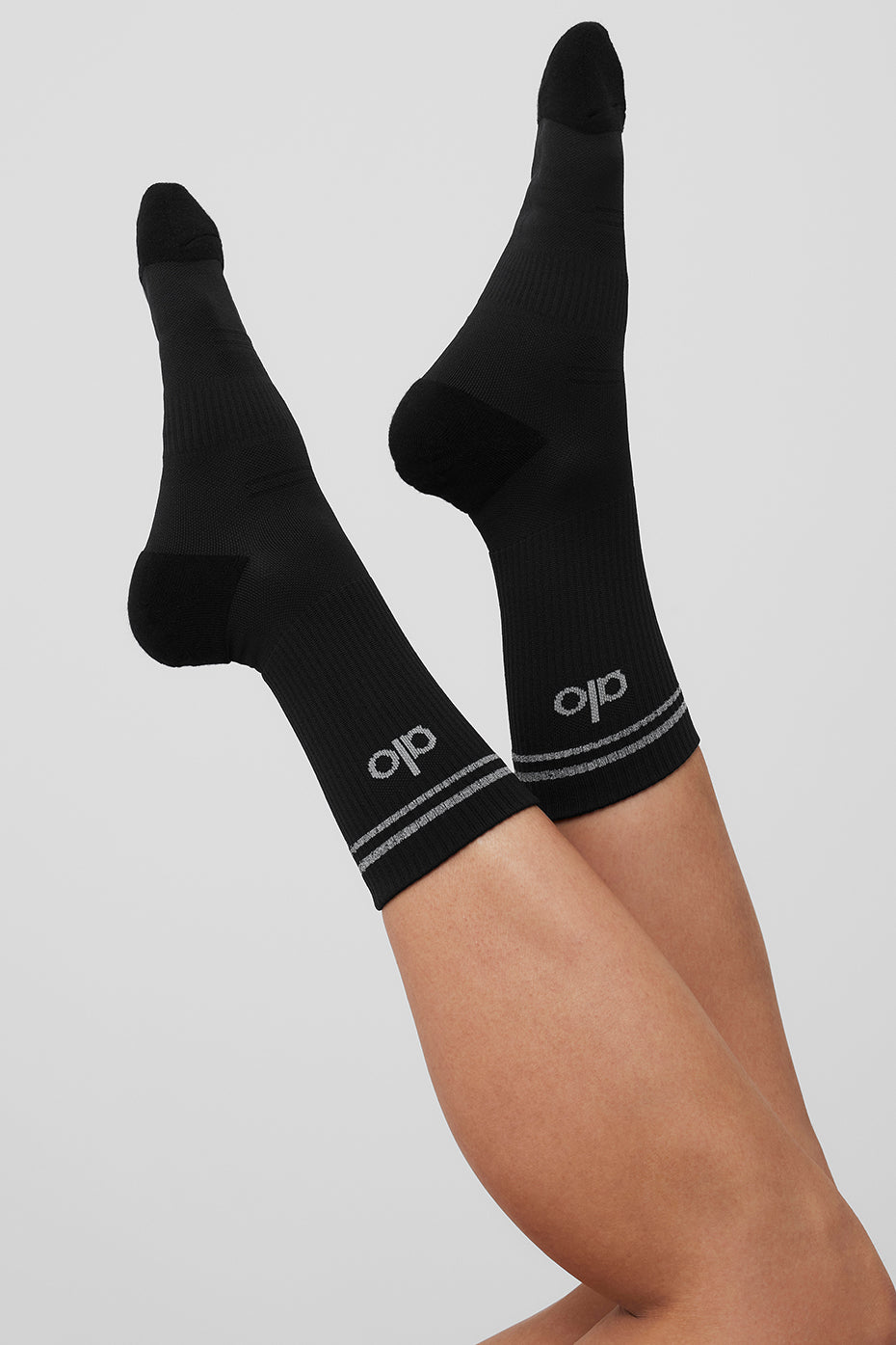 Alternative view of Unisex Half Crew Performance Sock   Black