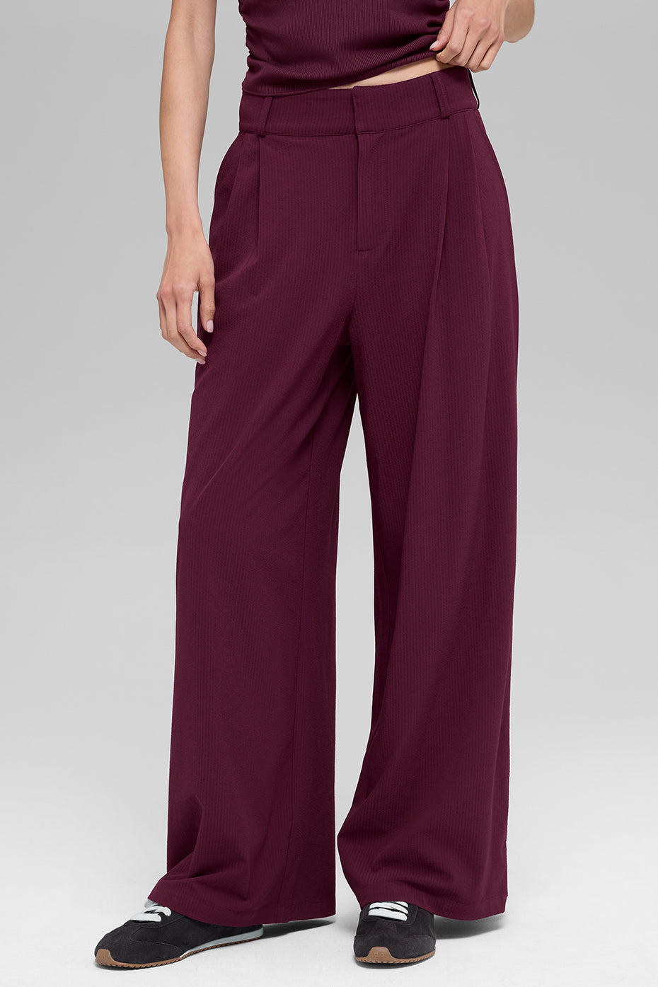 High Waist Dreamscape Trouser (Regular)   Burgundy