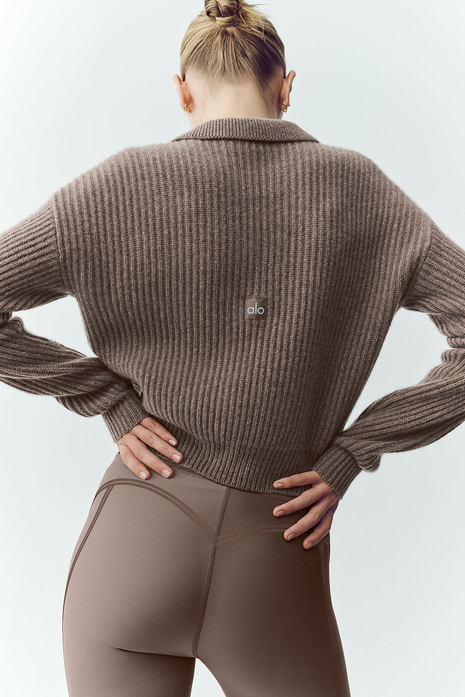 Alternative view of Cashmere Northstar Polo   Alpine Cocoa Heather