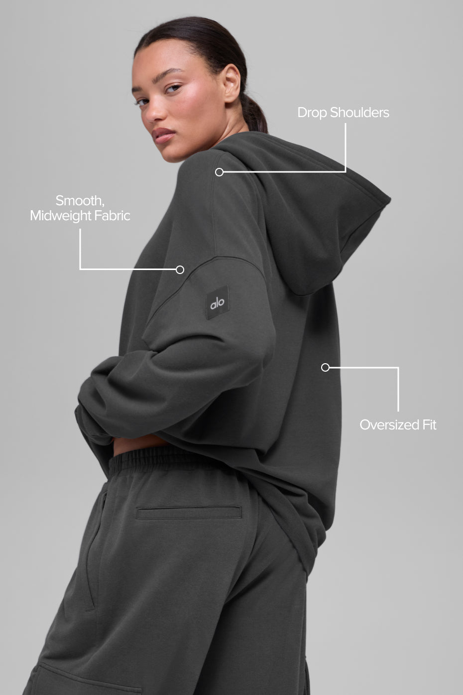 Alternative view of Double Take Hoodie   Anthracite