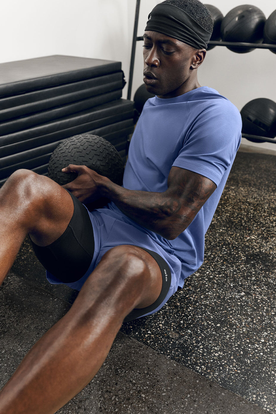 ALO Vapor Crewneck Short Sleeve   Provence Blue