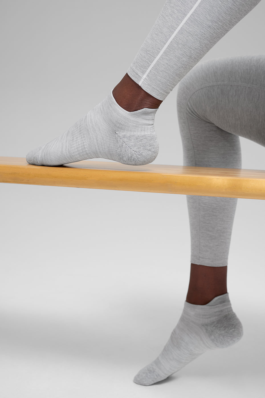 Alternative view of Unisex Performance Tab Sock   Athletic Heather Grey