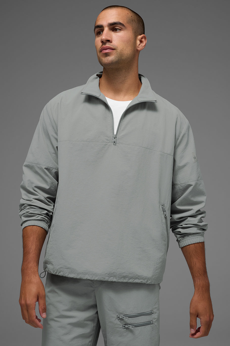Light Weight Takeaway Track Pullover   Lunar Grey