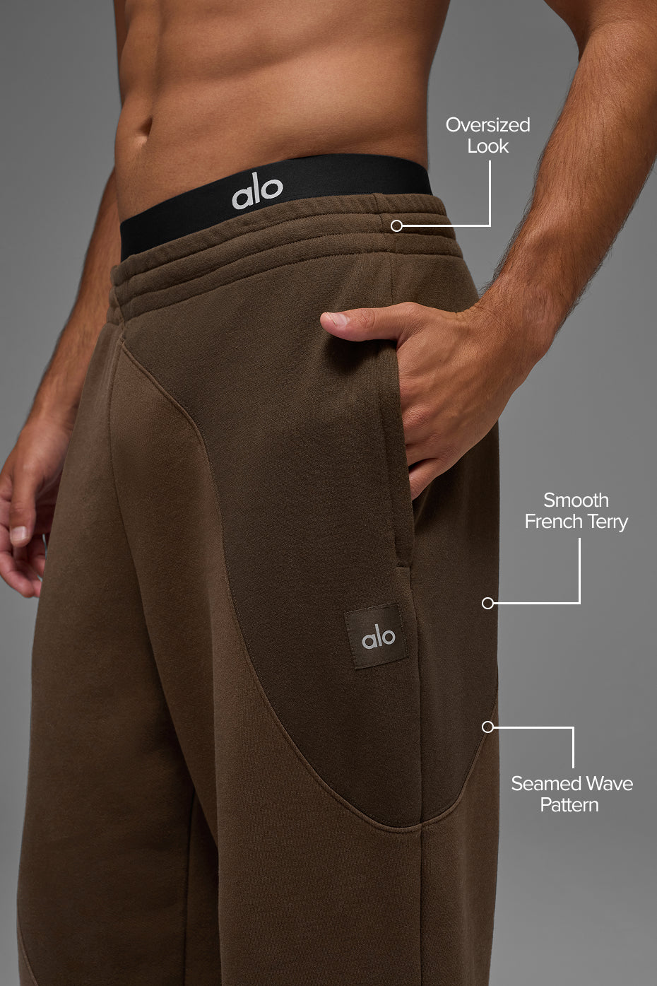 Alternative view of Make Waves Sweatpant   Espresso Tonal