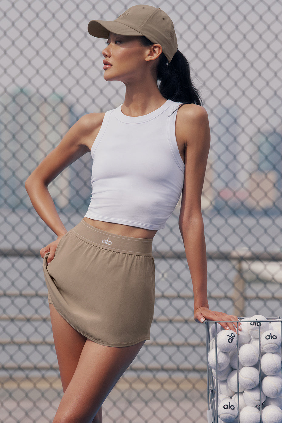 Match Point Tennis Skirt   Gravel