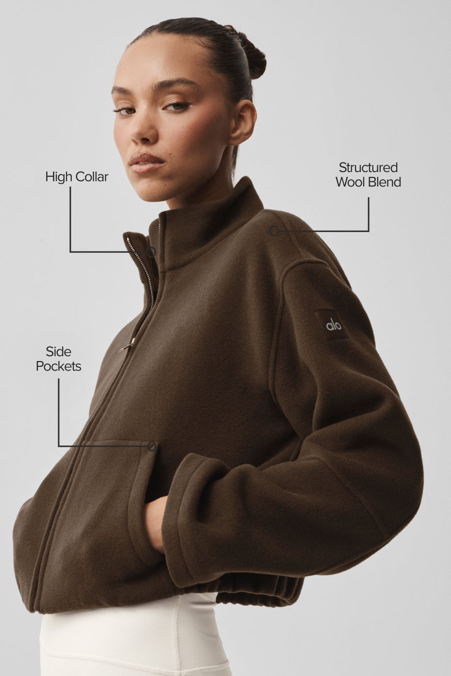 Alternative view of Double Face Wool City Girl Jacket   Espresso