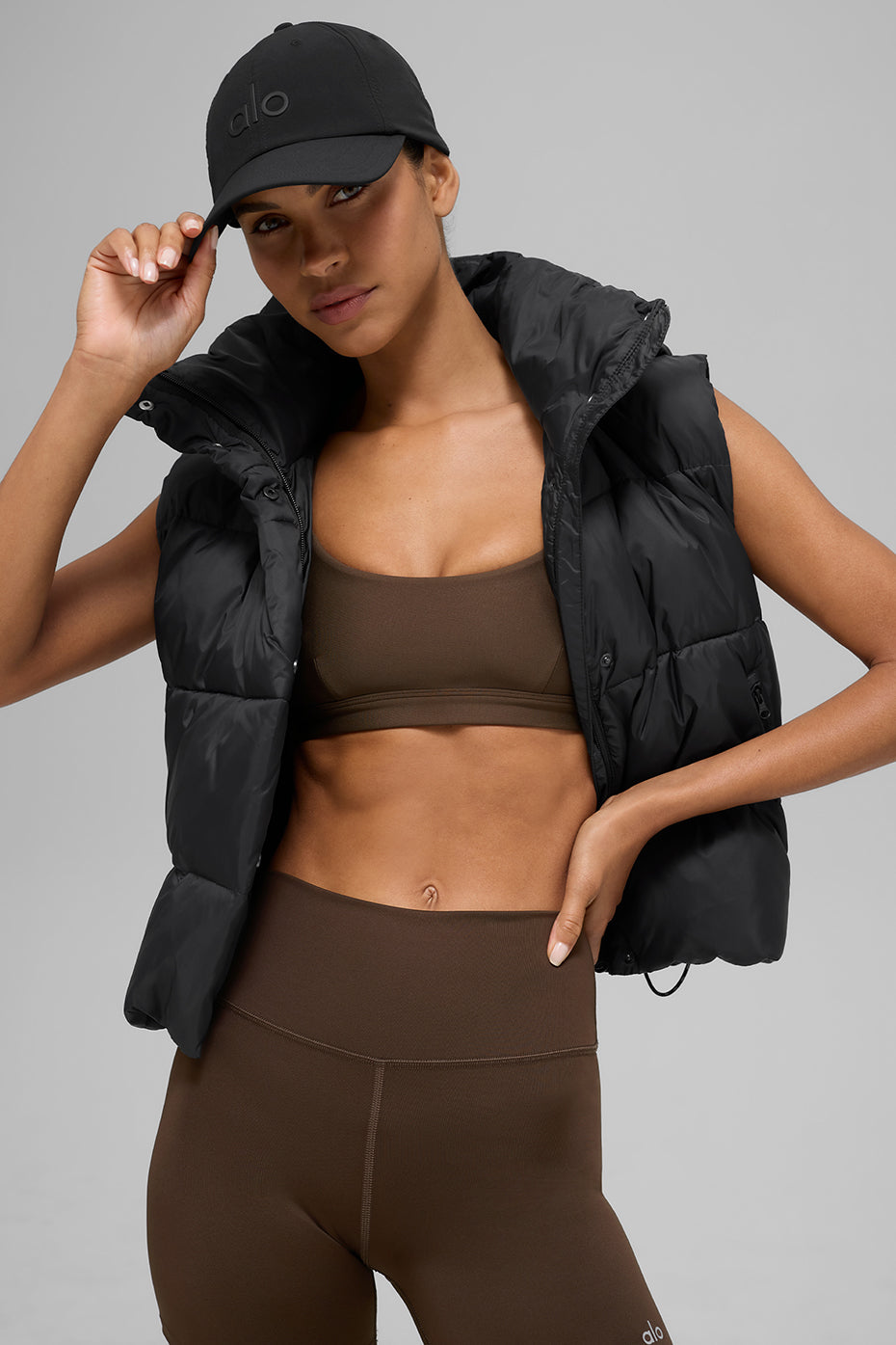 Alternative view of Gold Rush Puffer Vest   Black