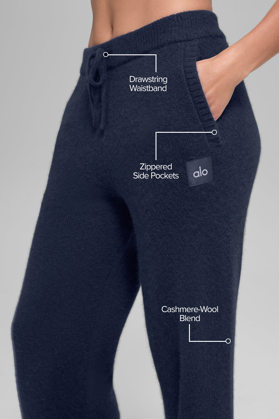 Alternative view of Wool Cashmere New Class Sweatpant   Navy