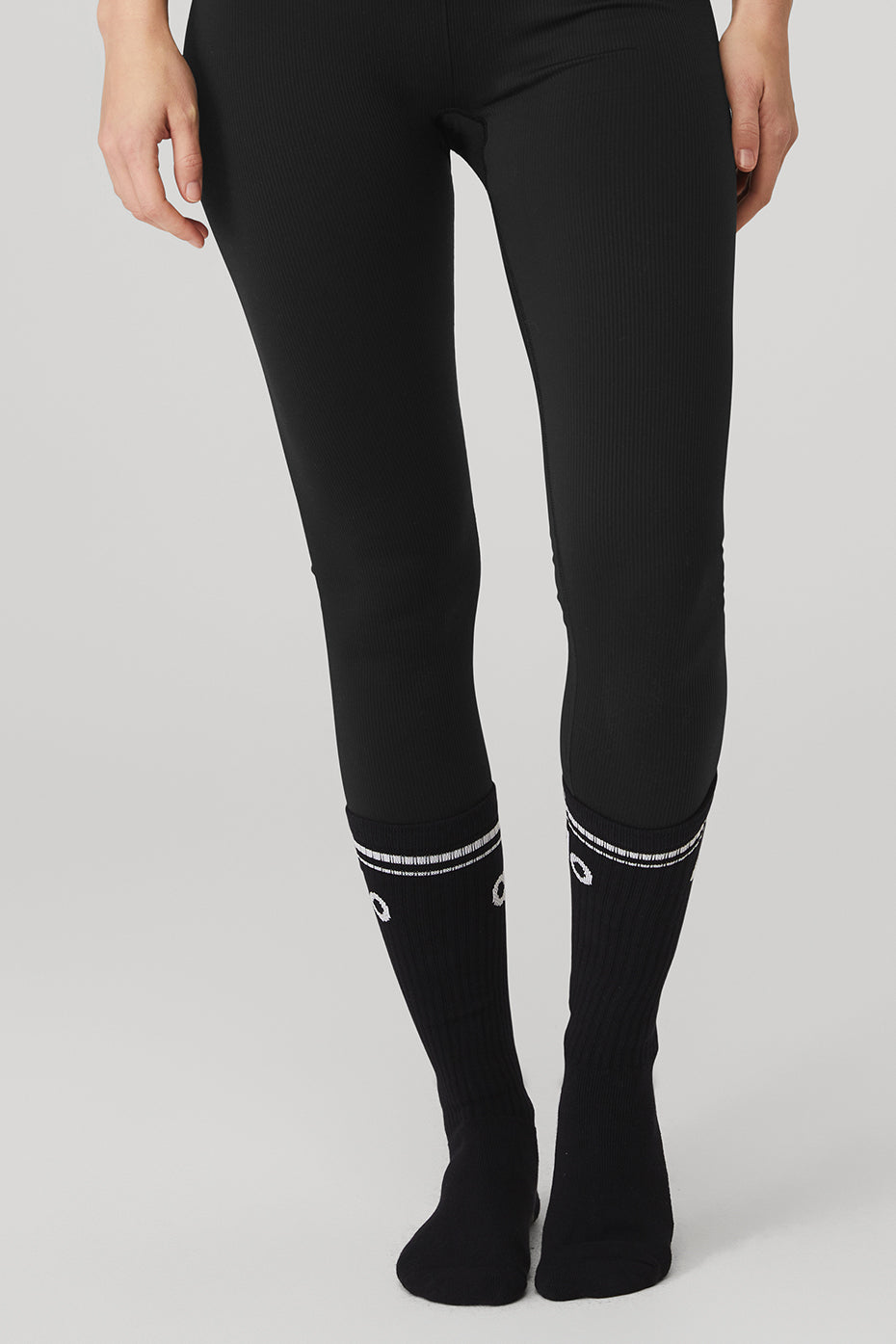 Alternative view of Women's Throwback Barre Sock   Black/White