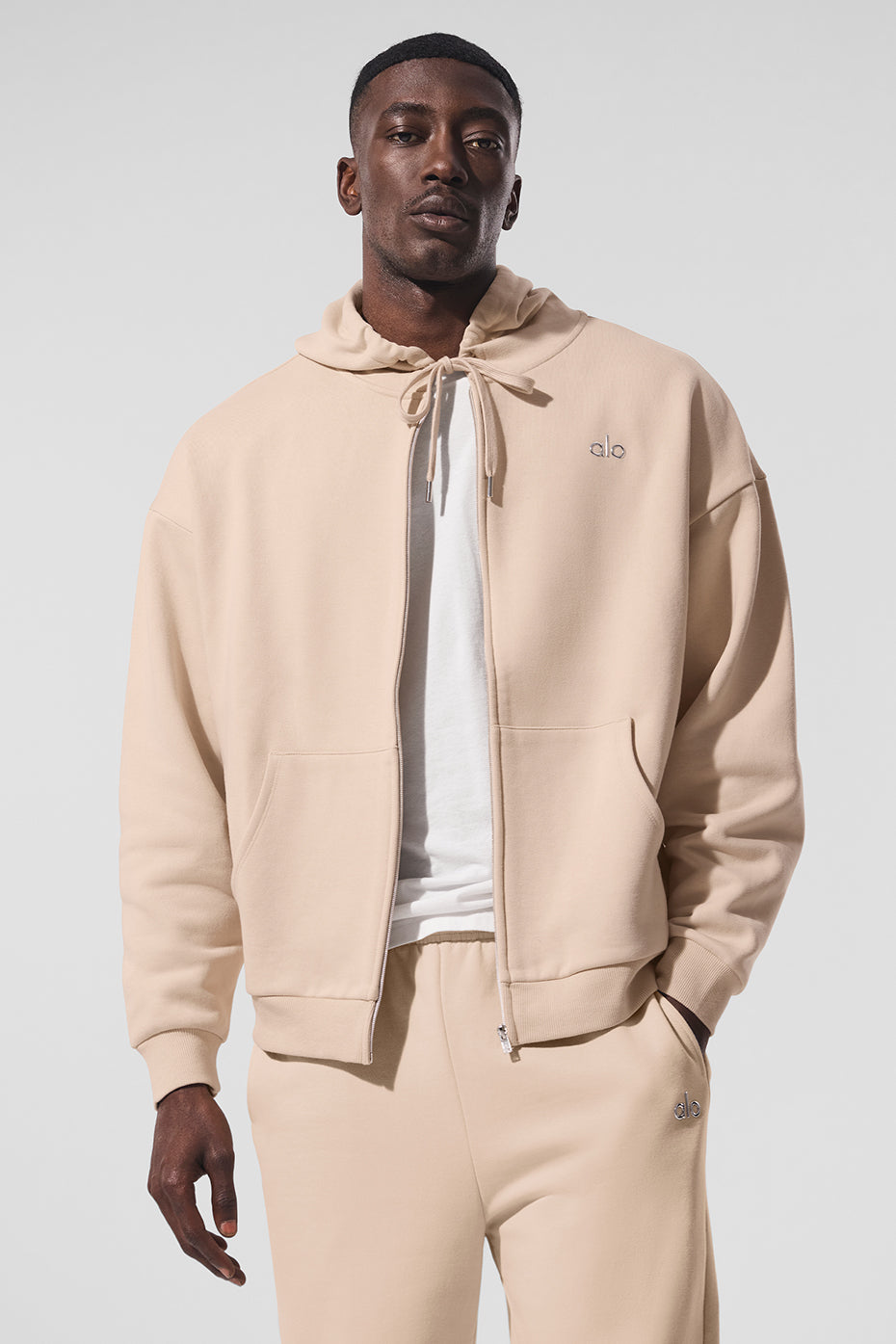 Accolade Full Zip Hoodie   Macadamia