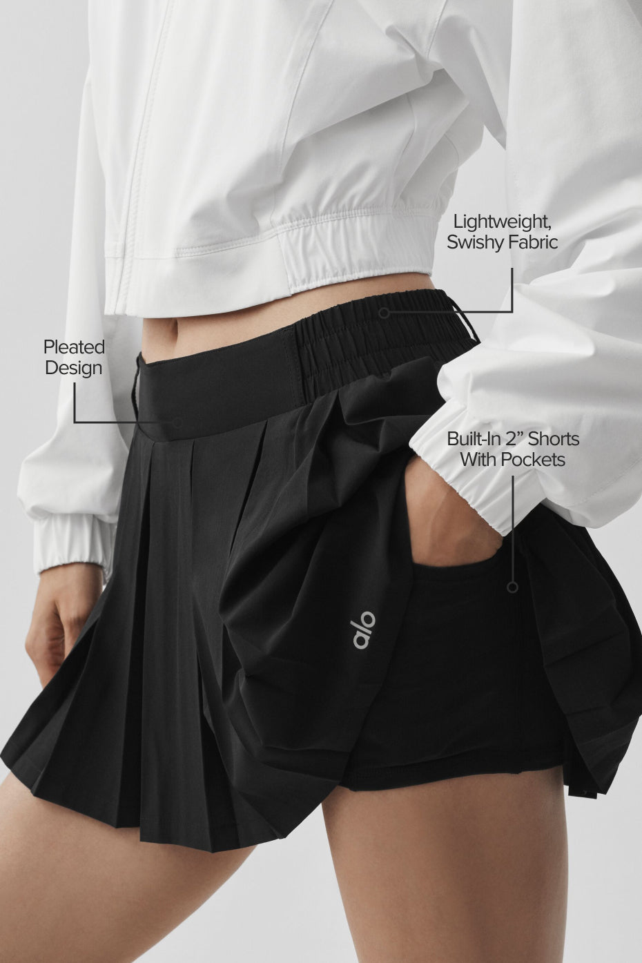 Alternative view of Rally Tennis Skirt   Black